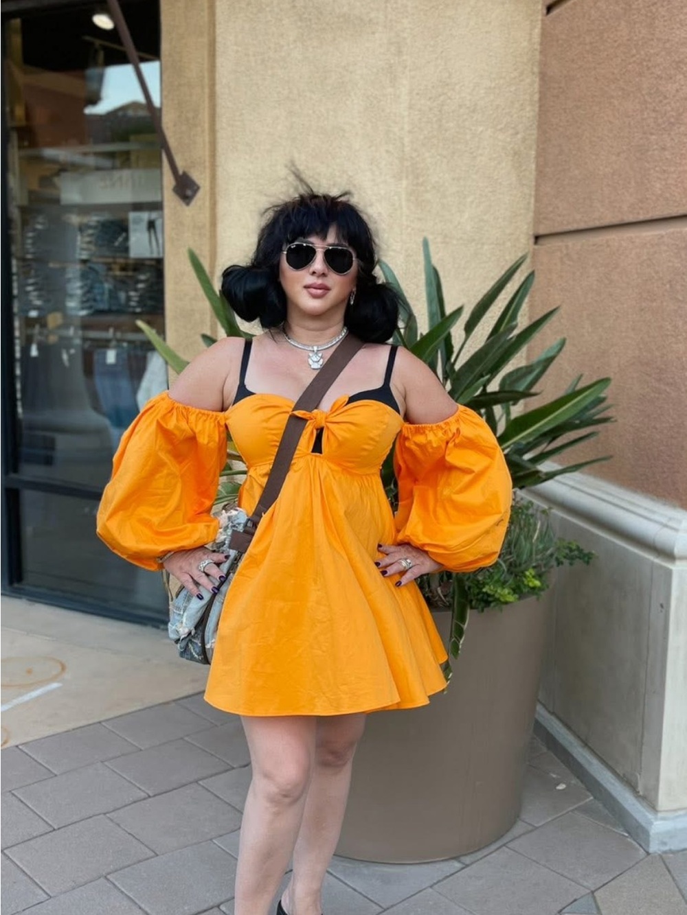 For Love‎ And Lemons Vibrant Orange Top
